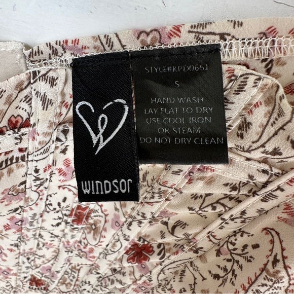 Windsor Cropped Corset Floral Puffed Short Sleeve Top Size Small - Picture 11 of 14